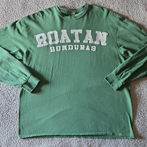 Port and Company Tops - Roatan Honduras 100% Cotton Long Sleeve Graphic T-shirt